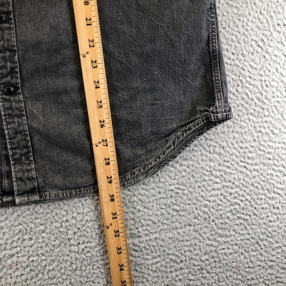 Levis Shirt Mens Large Charcoal Denim Pearl Snap Western Rodeo Long Sleeve - Picture 9 of 11